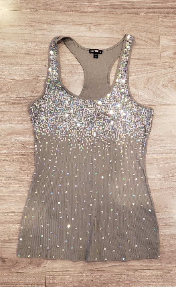 Express tank nude sparkles size Medium